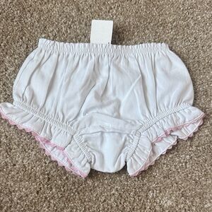 Charming White and Pink Ruffled Diaper Cover